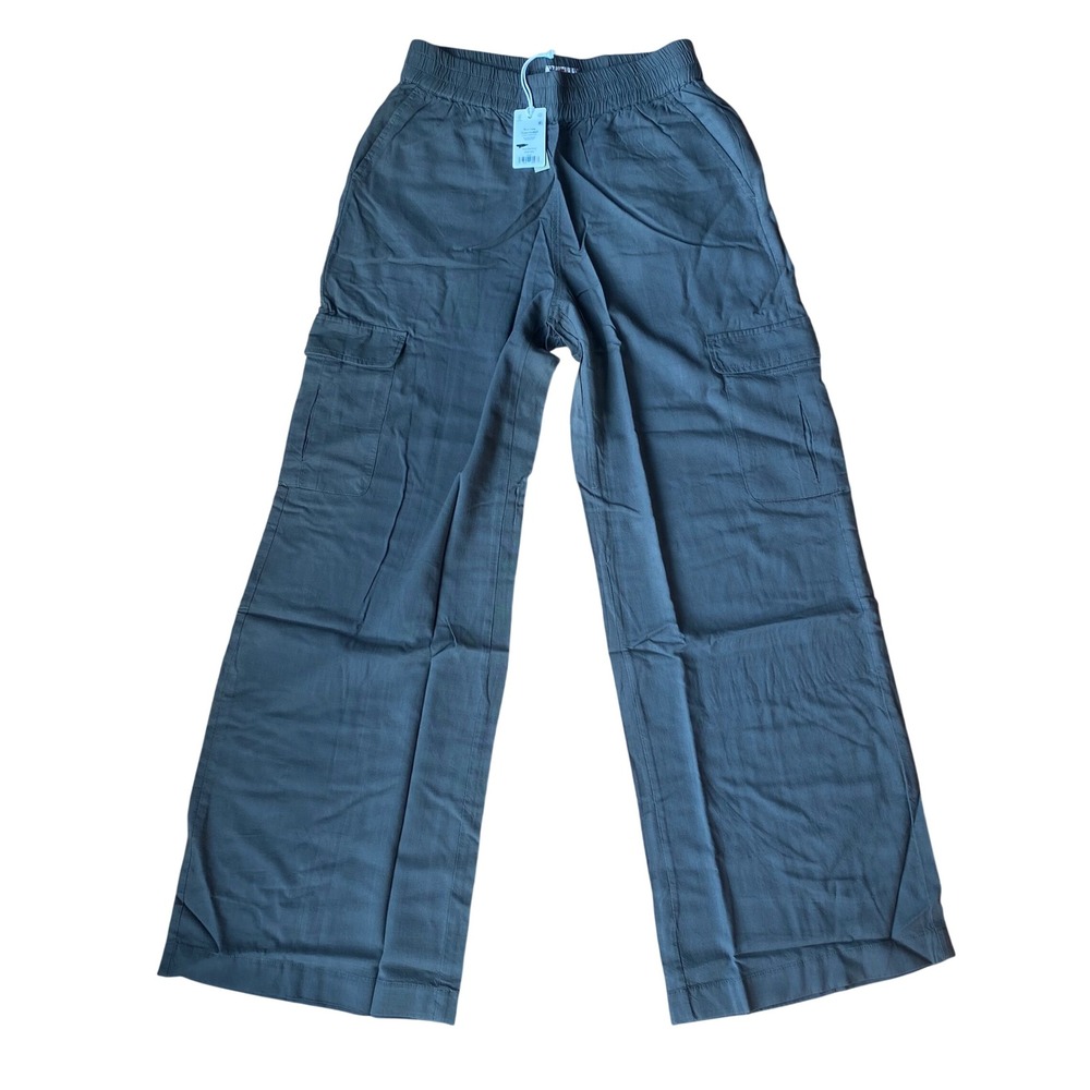 NWT Marine Layer 'Allison Cargo' Wide Leg Pant in Dusty Olive Stretchy Band - S - Picture 12 of 14